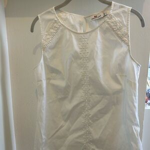 Vineyard Vines White Summer sleeveless top with floral detail